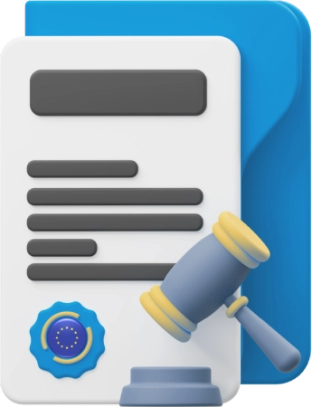 Eine Illustration eines Dokuments mit dem Stempel der Europäischen Union