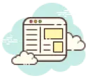 Eine Zeitung mit einem Wolken-Symbol inmitten von Wolken, symbolisiert die Integration digitaler Technologie in den Printmedien.